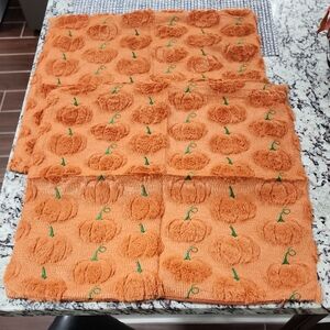 Set/2, Fall Pumpkin Pillow Covers, 20"x20", Zipper Closure